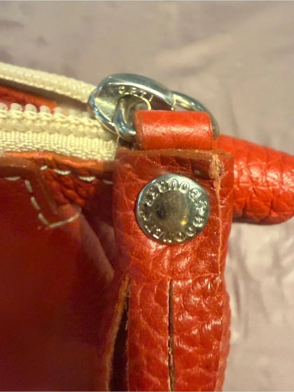 Dooney & Bourke Red Pebbles Leather Cosmetic Bag
